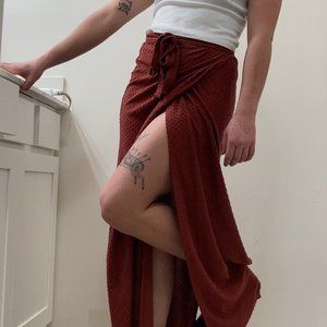 Textured Maxi Wrap-Skirt